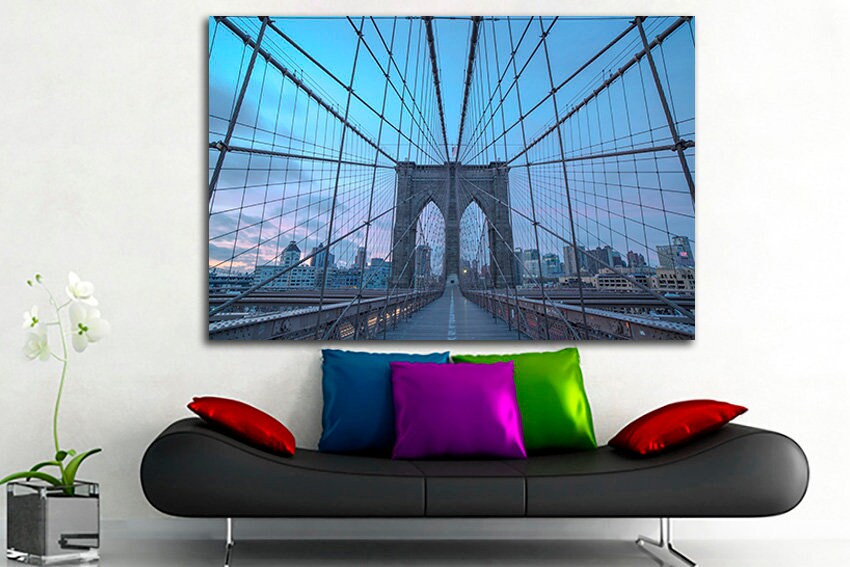 Brooklyn bridge New York print on canvas Travel wall decor ready to hang