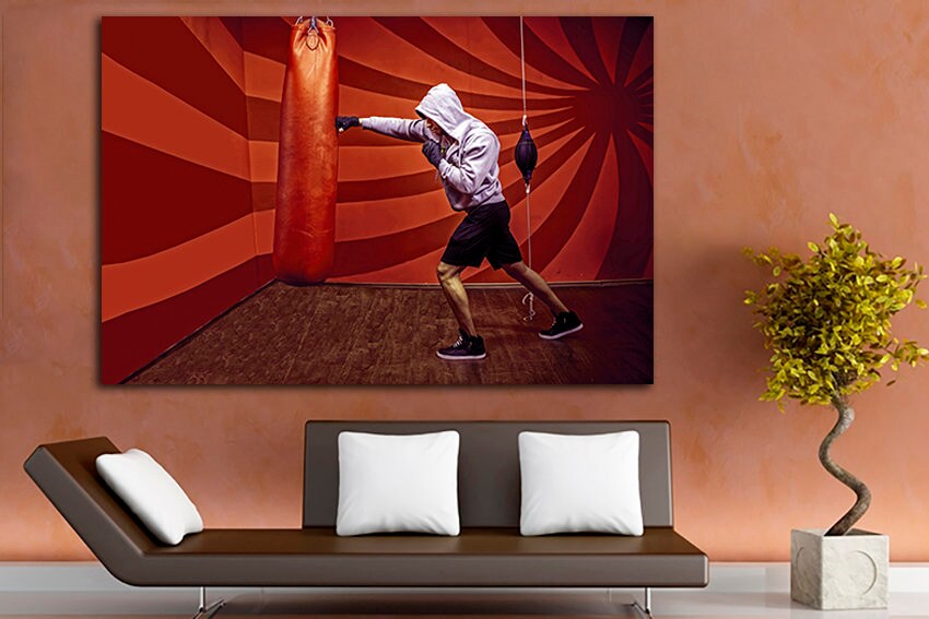 Boxing wall art Sport canvas Boxing motivation Gift sportsman Boxing gym print ready to hang