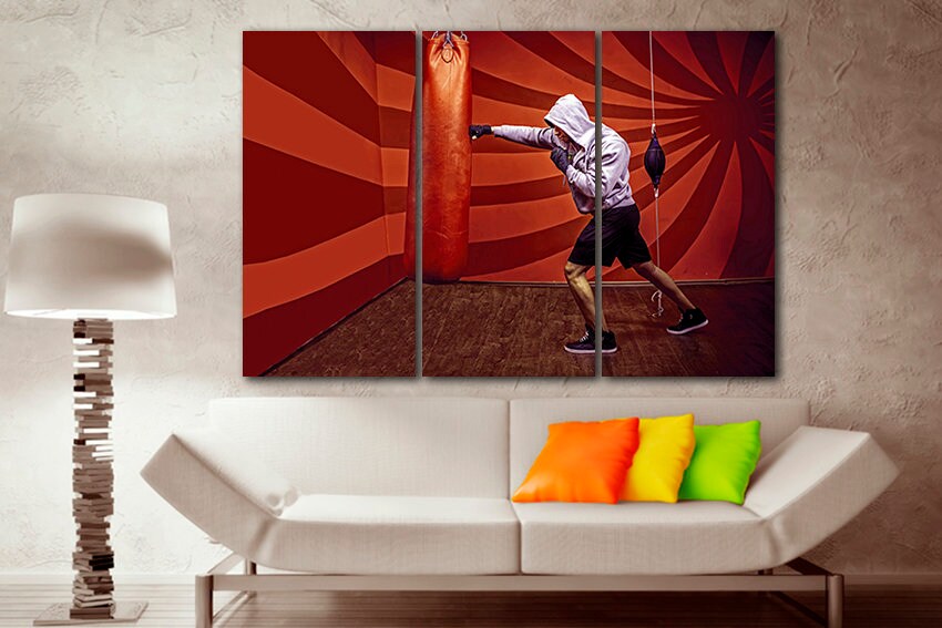 Boxing wall art Sport canvas Boxing motivation Gift sportsman Boxing gym print ready to hang
