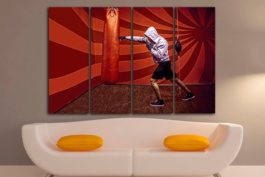 Boxing wall art Sport canvas Boxing motivation Gift sportsman Boxing gym print ready to hang