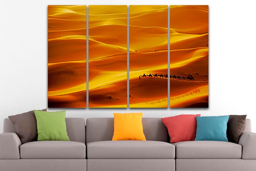 Desert print on caravan Camel dune print Landscape Sand wall decor Nature