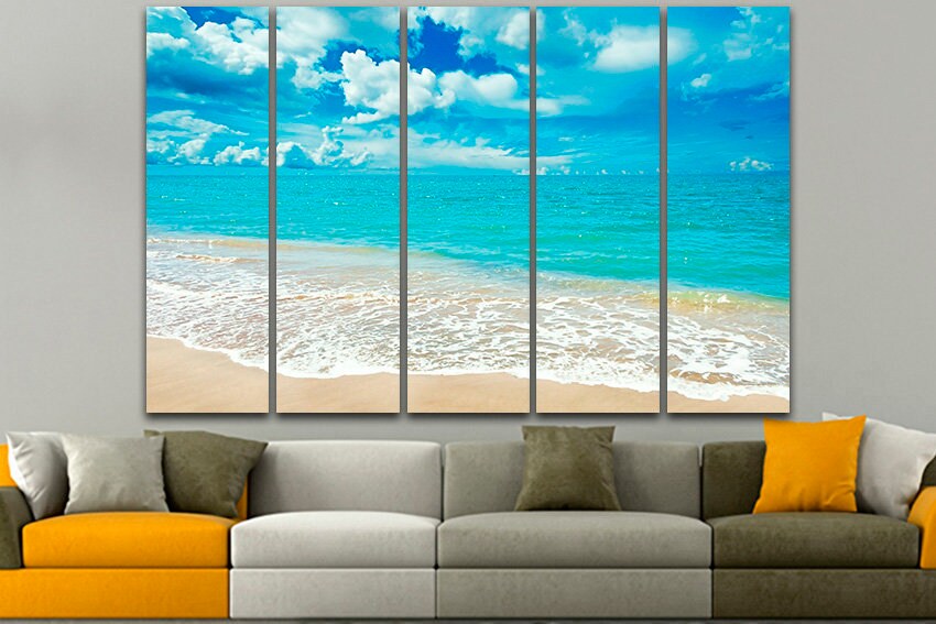 Sea canvas Summer art prints Beach wall decor Nature print Landscape photography Colorful sea