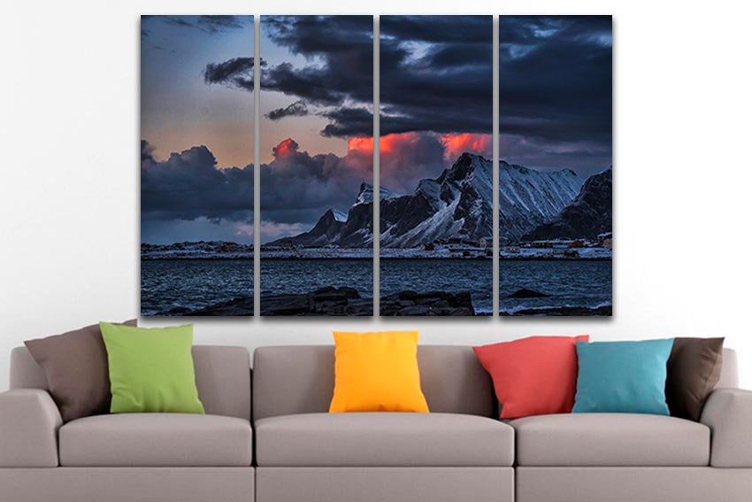 Mountain art Snow print Landscape decor Nature artwork Ready to hang