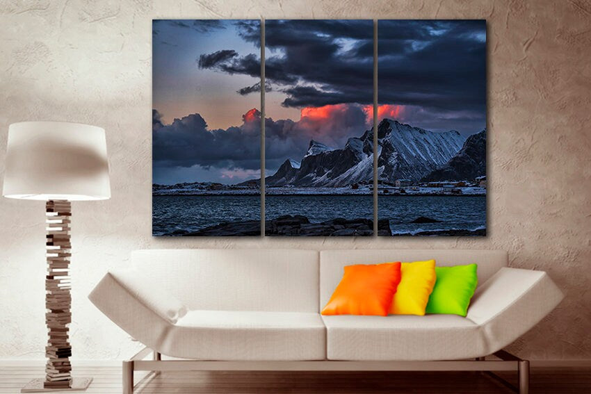 Mountain art Snow print Landscape decor Nature artwork Ready to hang