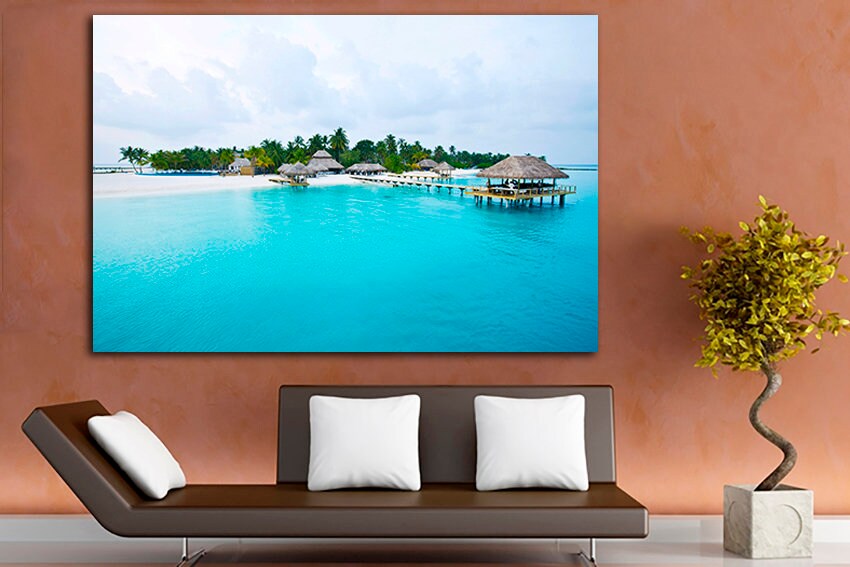 Maldives canvas Nature decor Travel gift Ready to hang