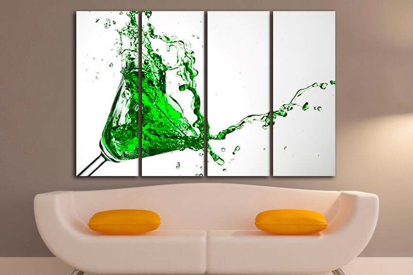 Cocktail wall art Kitchen canvas Cafe decor Alcohol drink