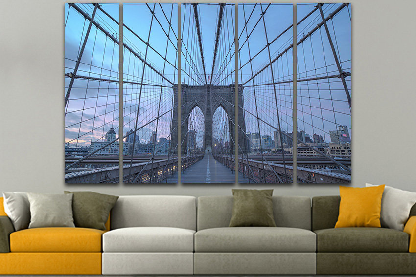 Brooklyn bridge New York print on canvas Travel wall decor ready to hang