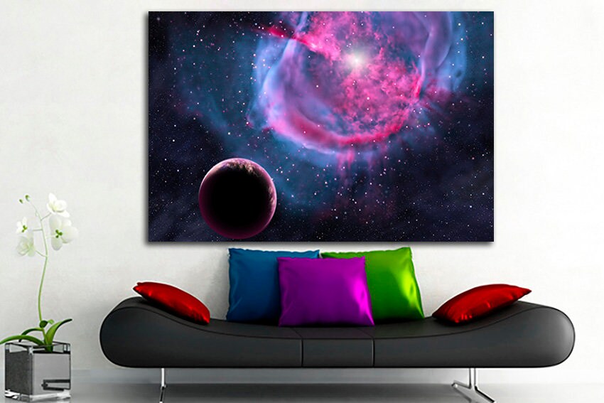 Space print Wall art canvas Astronomy Galaxy decor Star home artwork
