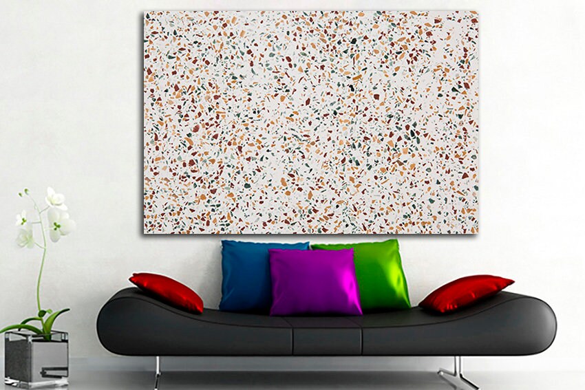 Terrazzo canvas Abstract wall art Elegant print Gold wall art Graphic decor