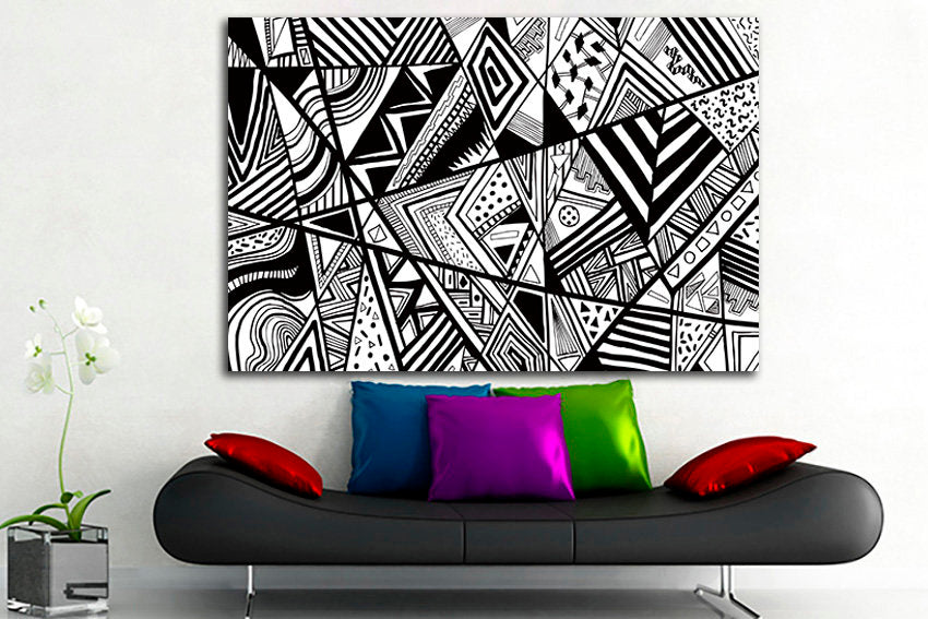Line canvas Abstract wall art Abstract decor Geometrical forms Abstraction art Graphic print