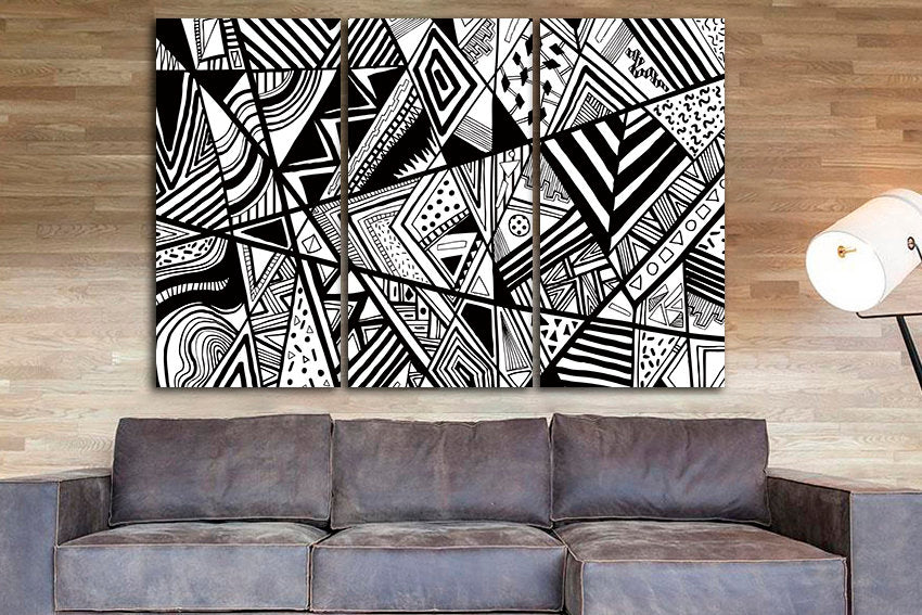 Line canvas Abstract wall art Abstract decor Geometrical forms Abstraction art Graphic print