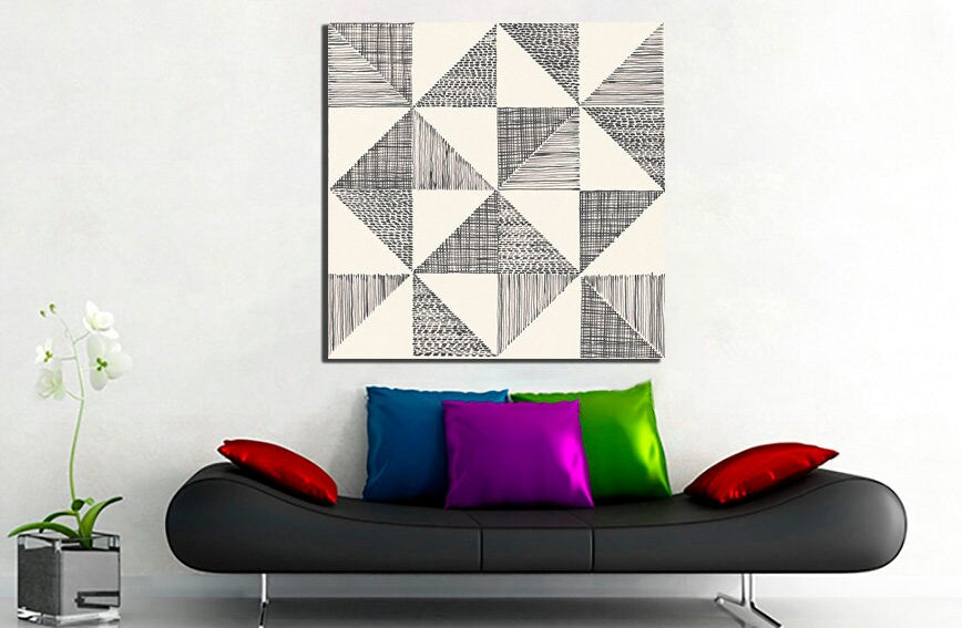 Line canvas Abstract wall art Elegant print Fashion decor Graphic Geometric artwork
