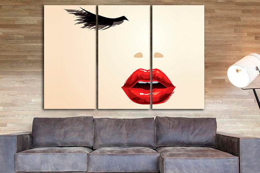 Face canvas Woman face Print on canvas Face wall art Salon decor Sleepy eyes print Beautiful woman Eyes print Salon gift Bedroom wall decor