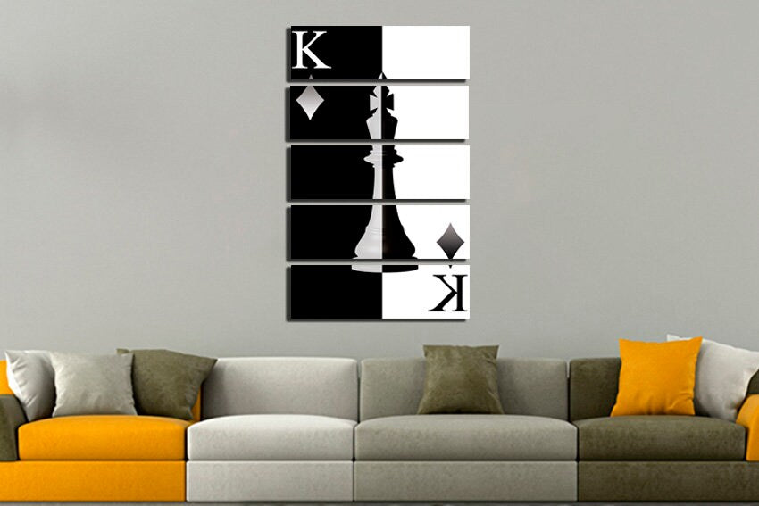 Chess piece Wall art canvas King nursery décor Game gift for chess Checkmate