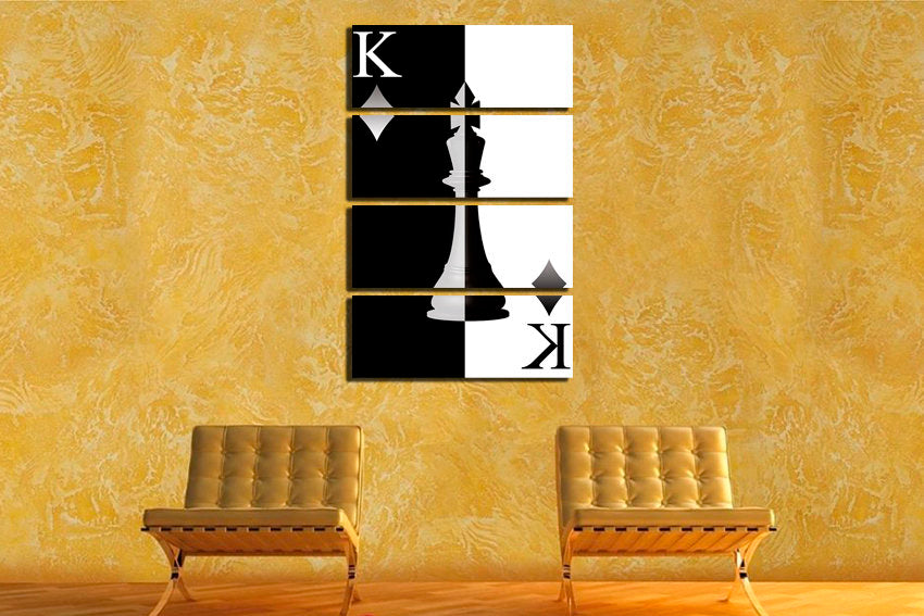 Chess piece Wall art canvas King nursery décor Game gift for chess Checkmate