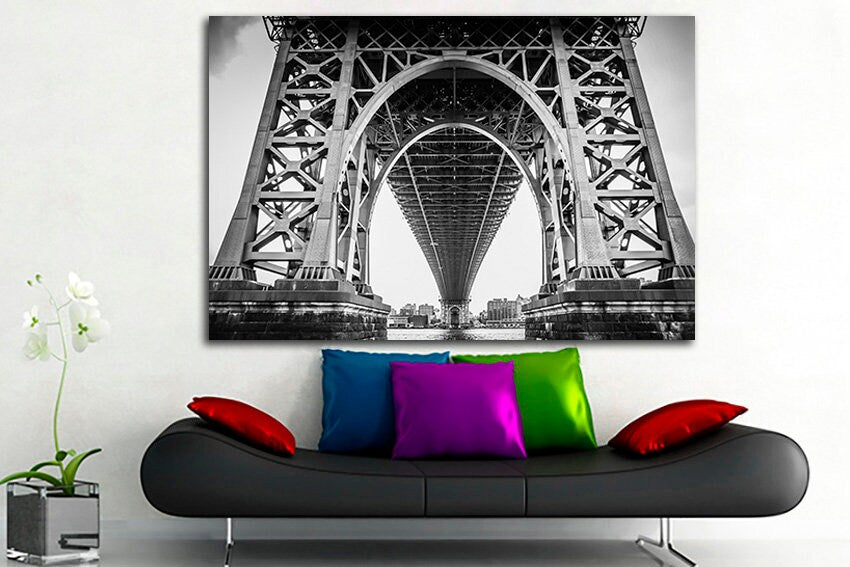 Williamsburg bridge Wall art canvas Manhattan decor New York print Travel Broadway Architecture photo