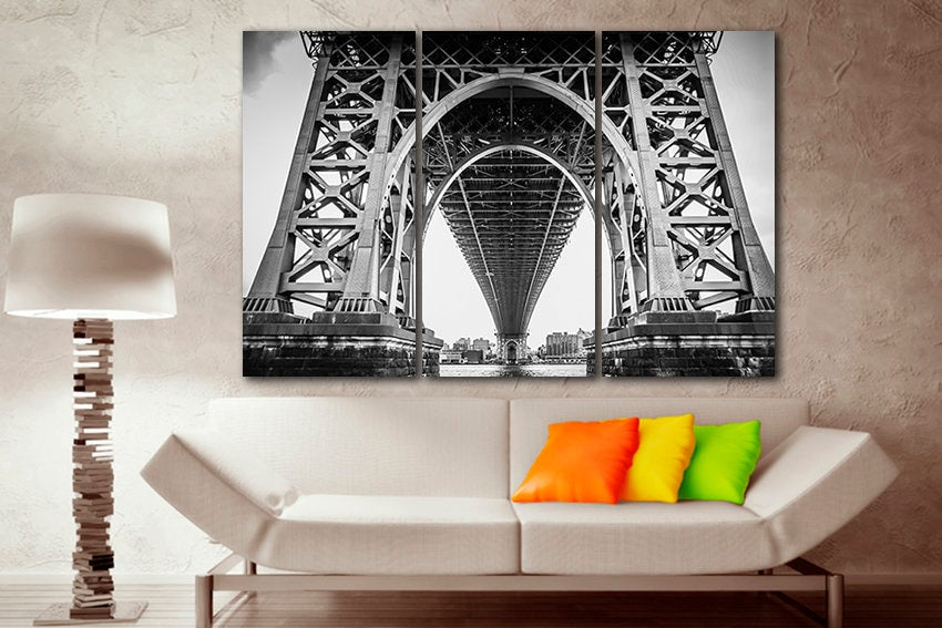 Williamsburg bridge Wall art canvas Manhattan decor New York print Travel Broadway Architecture photo