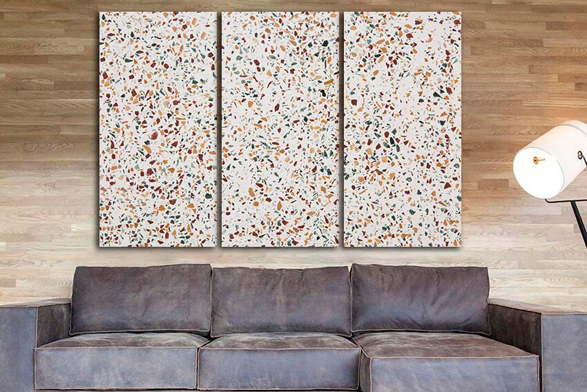 Terrazzo canvas Abstract wall art Elegant print Gold wall art Graphic decor