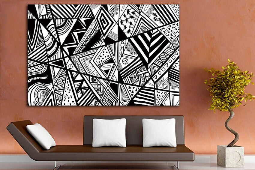 Line canvas Abstract wall art Abstract decor Geometrical forms Abstraction art Graphic print