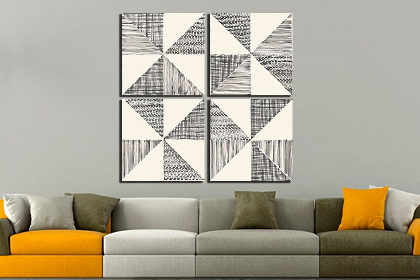 Line canvas Abstract wall art Elegant print Fashion decor Graphic Geometric artwork