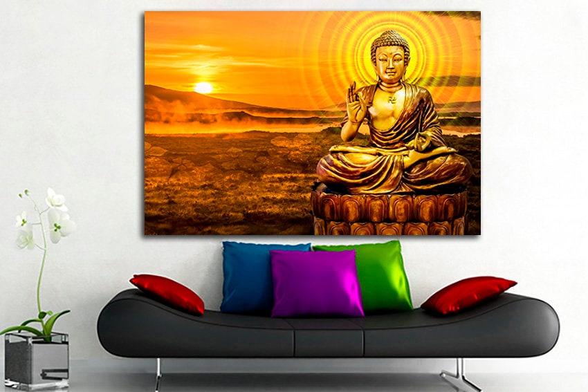 Buddha canvas Religion decor Meditaion print Spiritual wall art Zen Buddhism Ready to hang