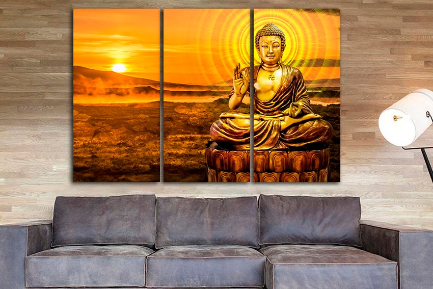Buddha canvas Religion decor Meditaion print Spiritual wall art Zen Buddhism Ready to hang