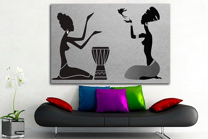 African woman Wall art canvas Woman decor Fashion decor Girl canvas Modern art prints African wall art African dancers Bohemian wall art