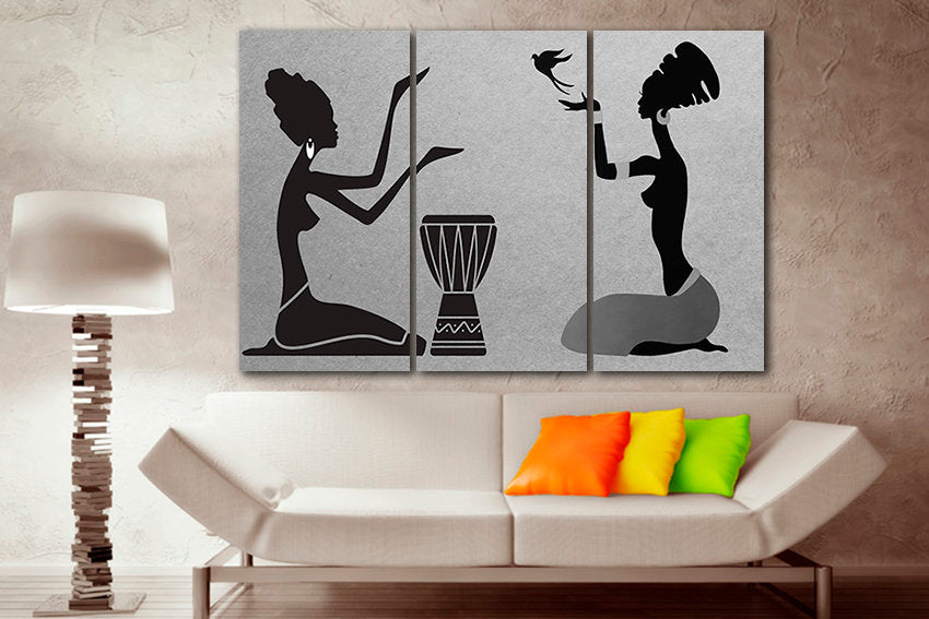African woman Wall art canvas Woman decor Fashion decor Girl canvas Modern art prints African wall art African dancers Bohemian wall art