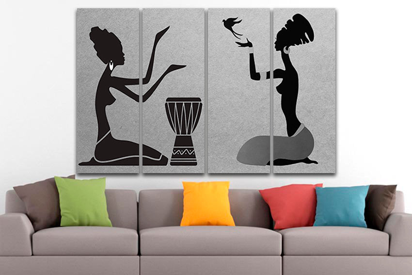 African woman Wall art canvas Woman decor Fashion decor Girl canvas Modern art prints African wall art African dancers Bohemian wall art