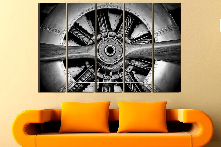 Propeller canvas Aircraft wall decor mechanism engine Aviation Turbine print