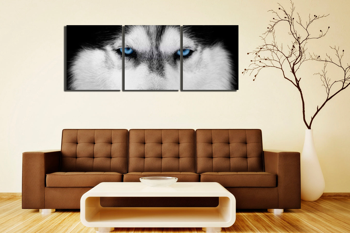 Husky Dog canvas Animals art prints Blue eyes wall décor Siberian Husky Wolf artwork Ready to hang