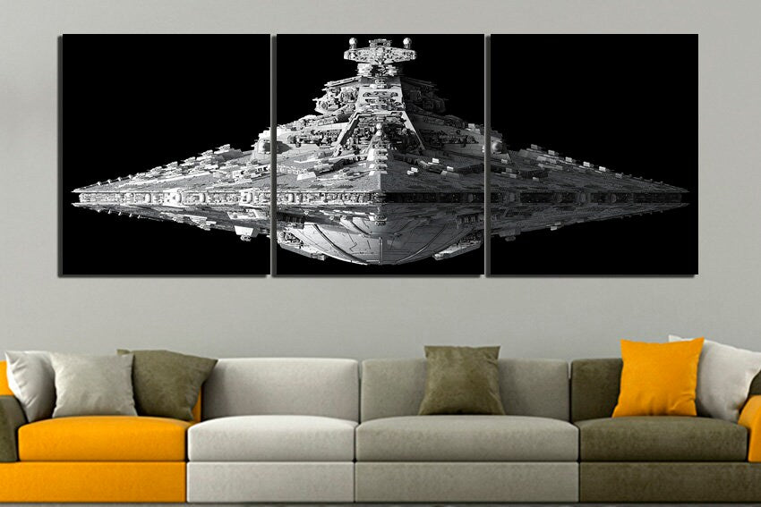 Space ship canvas Spacecraft art Spaceship print Air engine mechanism Aviation gifts Kids room décor Black white wall art
