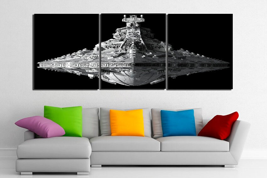 Space ship canvas Spacecraft art Spaceship print Air engine mechanism Aviation gifts Kids room décor Black white wall art