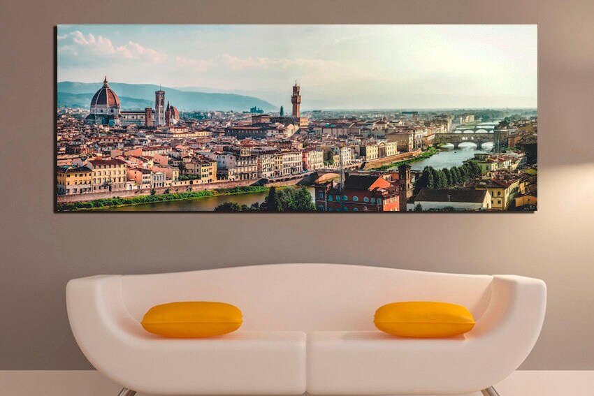 Florence city canvas Italy décor Skyline Bridge travel