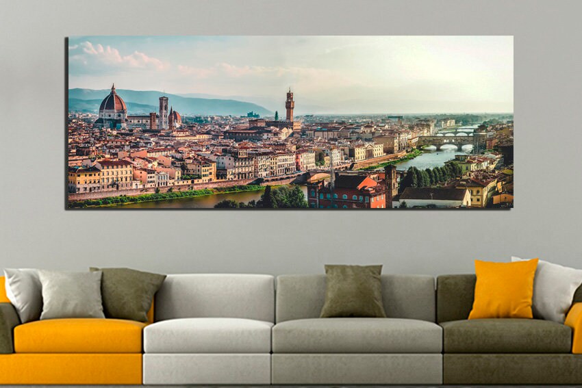 Florence city canvas Italy décor Skyline Bridge travel
