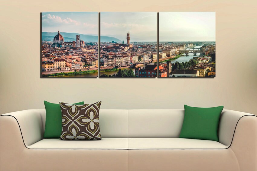 Florence city canvas Italy décor Skyline Bridge travel