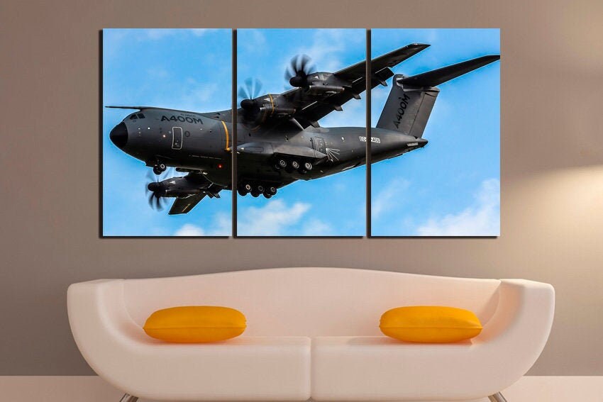 Airplane wall print Airbus military art Engine canvas Mechanism decor Aviation photo Boy room decor Airbus A400M