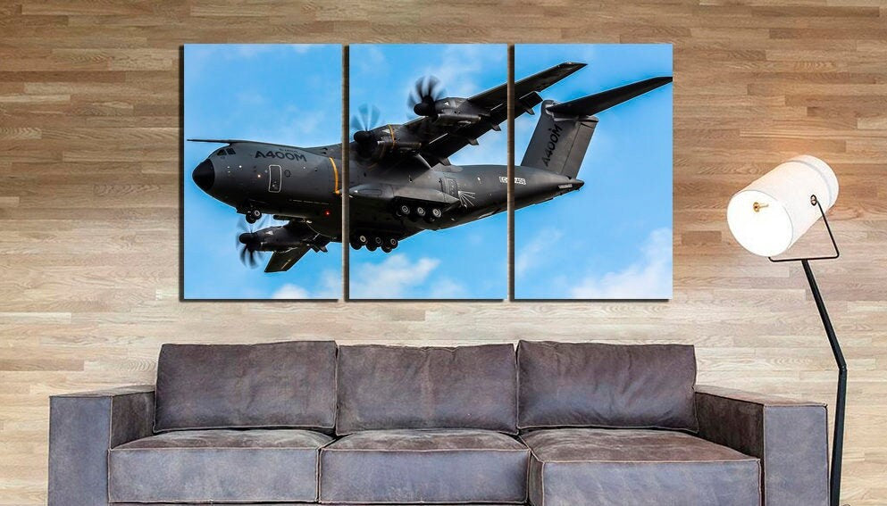 Airplane wall print Airbus military art Engine canvas Mechanism decor Aviation photo Boy room decor Airbus A400M