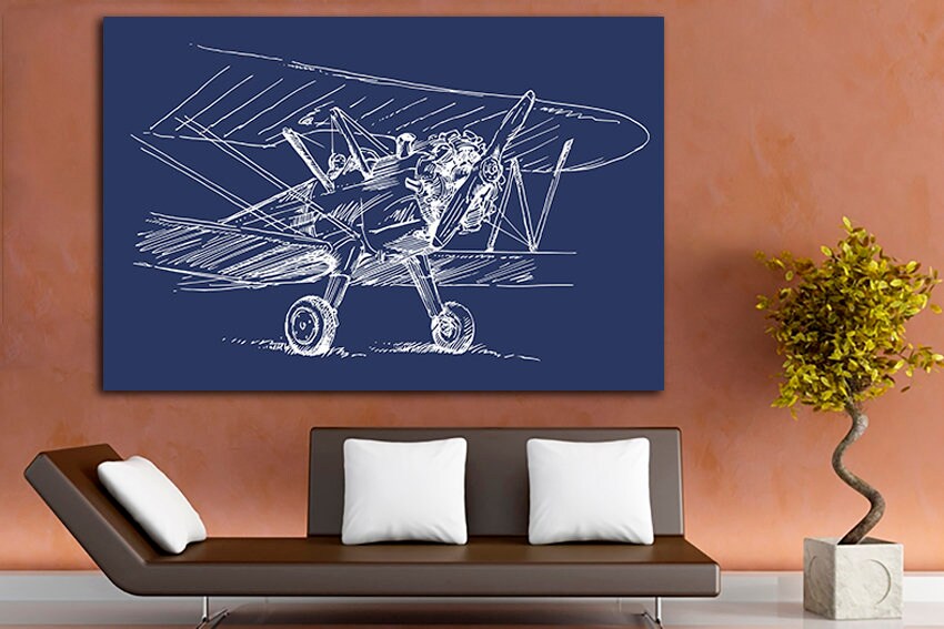 Aviation canvas Engine prints Mechanism picture Nursery art Transportation artwork