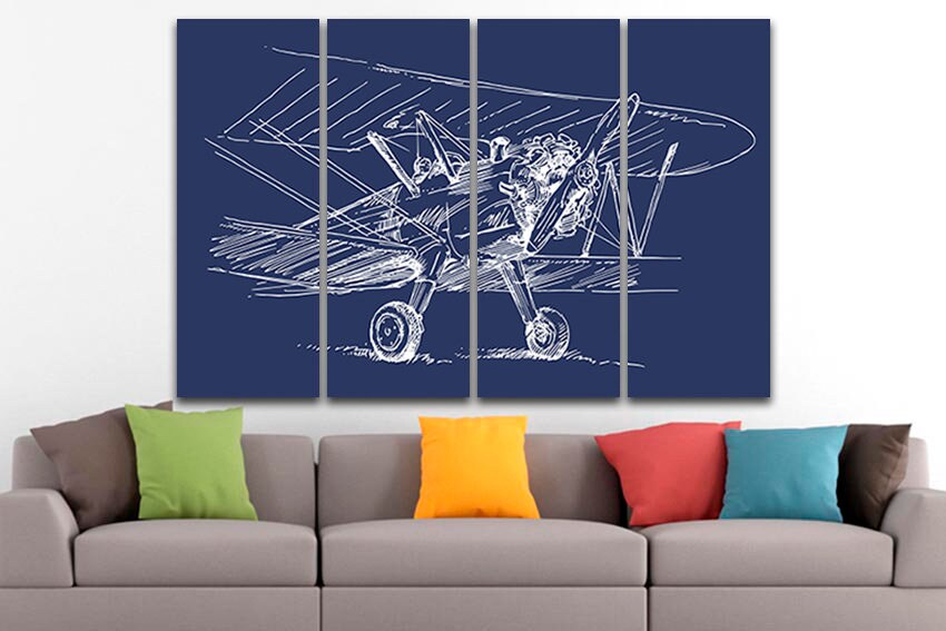 Aviation canvas Engine prints Mechanism picture Nursery art Transportation artwork