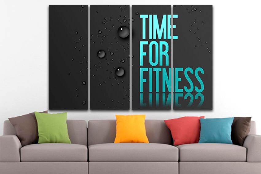 Fitness canvas Gym wall art Quote décor Sports print Motivational photo