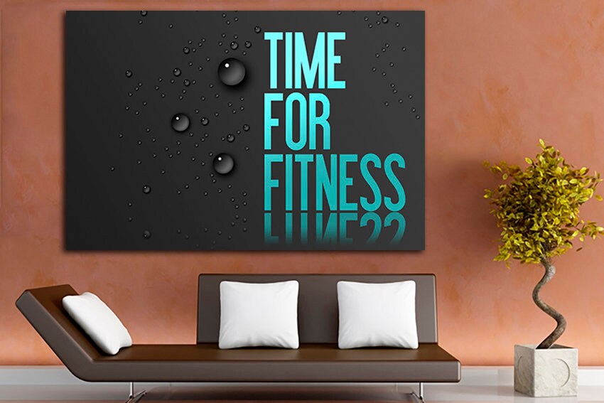 Fitness canvas Gym wall art Quote décor Sports print Motivational photo