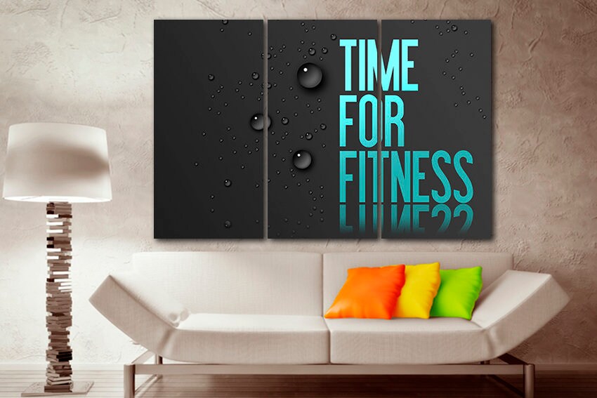 Fitness canvas Gym wall art Quote décor Sports print Motivational photo