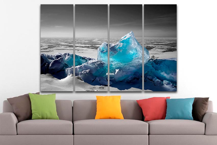 Ice canvas art Ocean wall décor Seascape print Nature artwork