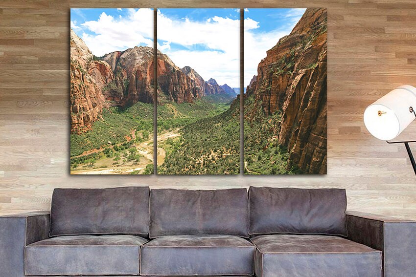 Canvas ready to hang Zion national park Utah wall print Mountain art decor Zion nature Wilderness gift Rocks art