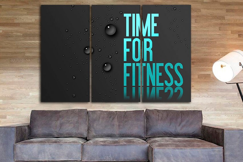 Fitness canvas Gym wall art Quote décor Sports print Motivational photo
