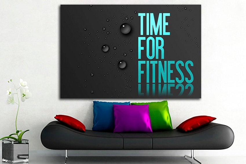 Fitness canvas Gym wall art Quote décor Sports print Motivational photo