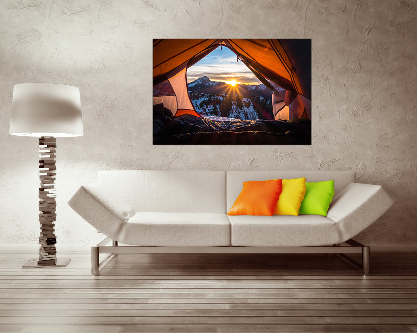 Camping canvas Mountains home art Sunrise print Landscape décor art works
