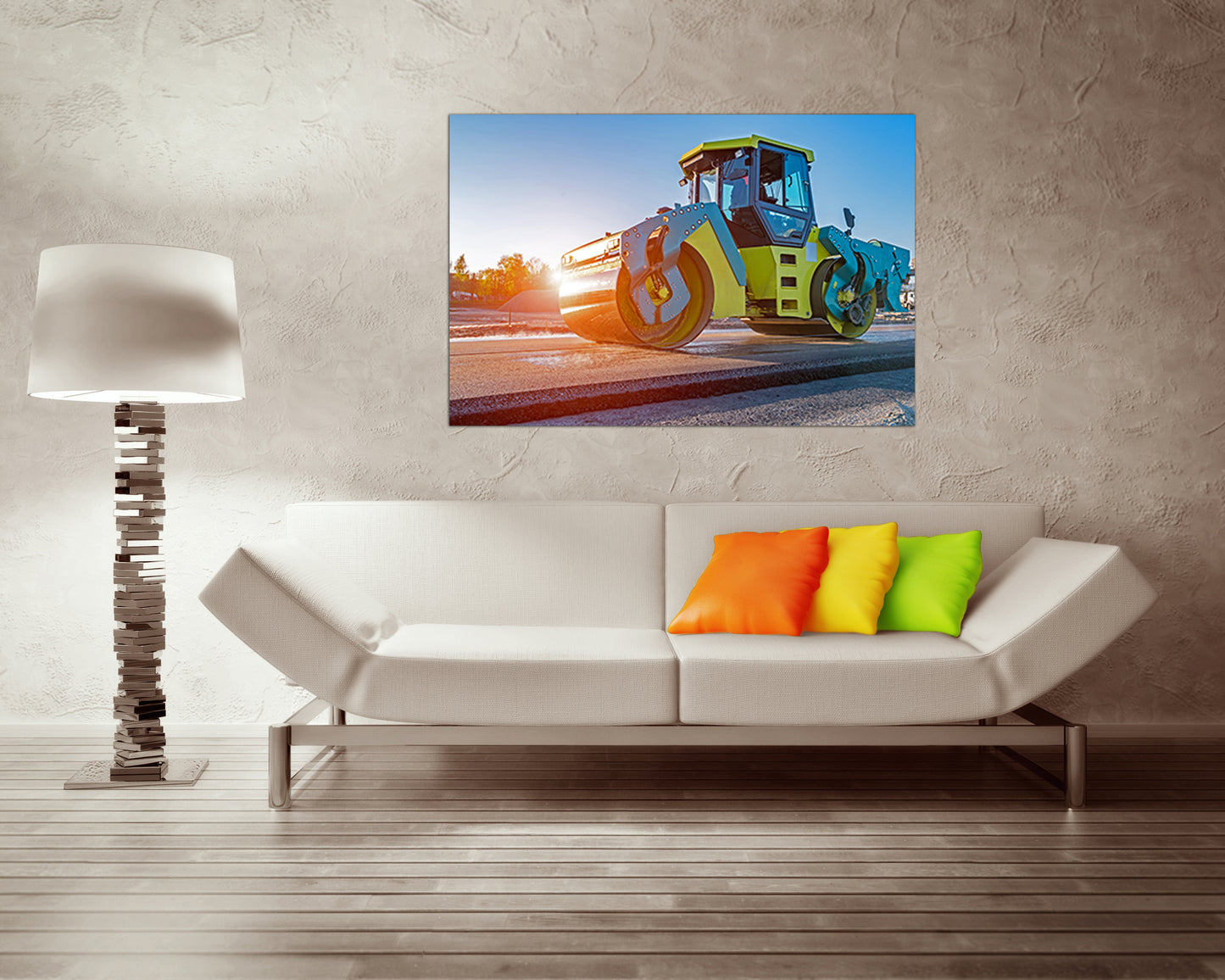Road roller decor Truck kids canvas Machine print Mechanism prints rady to hang