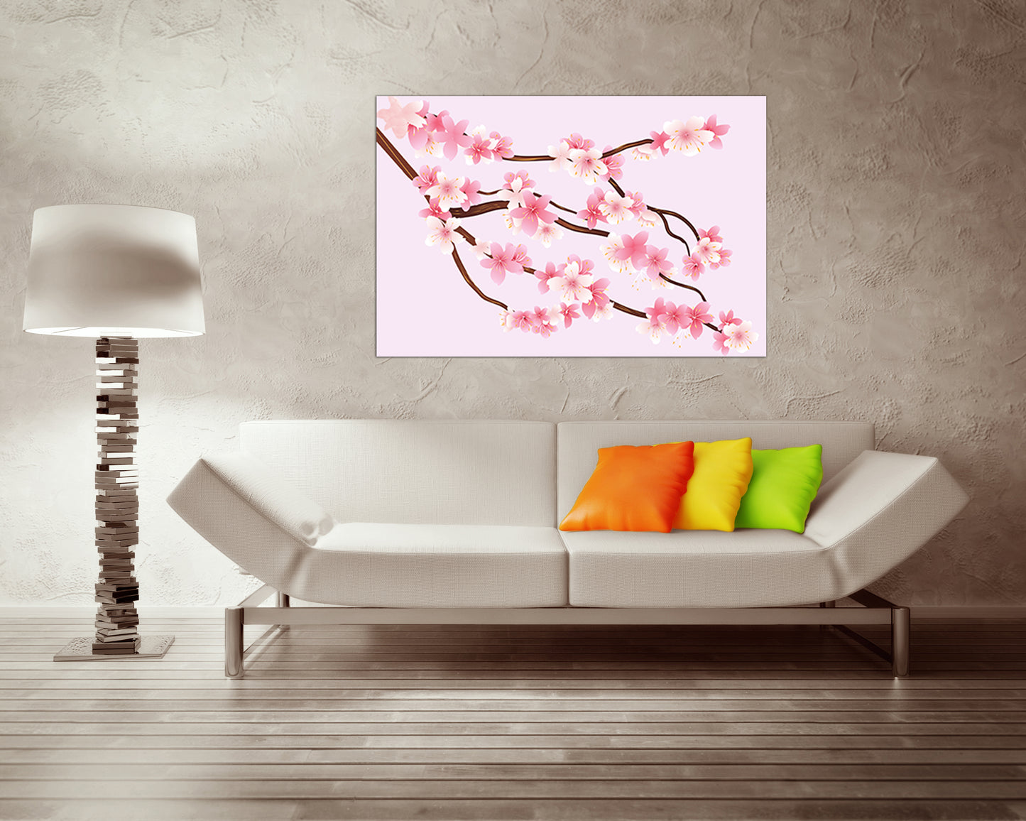 Sakura canvas Flower wall decor Cherry blossom art Japan home prints